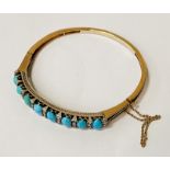 VINTAGE GOLD DIAMOND & TURQUOSE BANGLE- 18.4 GRAMS APPROX