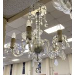 FIVE BRANCH CRYSTAL CHANDELIER