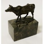 BRONZE BULL ON MARBLE BASE 17CMS (H) APPROX