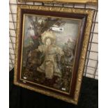 IN STYLE OF EARLY AUTOMATON FIGURE IN A GILT FRAME A/F (MODERN REPRODUCTION) 52CMS X 62CMS