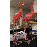 PAIR LARGE PINK FLAMINGOES 156CMS (H) APPROX