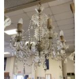 FIVE BRANCH CRYSTAL CHANDELIER