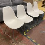 4 EAMES PLASTIC CHAIRS - STAMPED - A/F