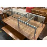 GLASS TOP COFFEE TABLE AND SIDE TABLE