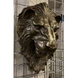 BRASS LION HEAD 40CMS (H) APPROX