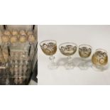 COLLECTION OF GILT MURANO GLASSES