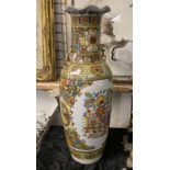 ORIENTAL LARGE PAINTED VASE - 93 CMS (H) APPROX