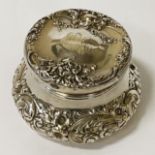 STERLING SILVER EMBOSSED DRESSING BOX 3OZS APPROX