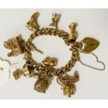 WITHDRAWN 9CT CHARM BRACELET - APPROX 59 GRAMS