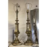 TWO BRASS TABLE LAMPS 77CMS APPROX