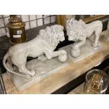 PAIR OF LION FIGURES 30CMS (H) APPROX
