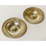 PAIR HM SILVER SMALL DISHES 3OZS APPROX