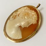 9CT GOLD CAMEO BROOCH