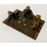 COLD PAINTED BRONZE BOYS PLAYING DICE 9CMS (H) APPROX