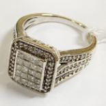 9CT GOLD DIAMOND RING - APPROX 1 CT - RING SIZE N 7.6 GRAMS APPROX