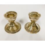 PAIR SILVER MINIATURE CANDLESTICKS 6CMS (H) APPROX