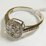 14CT GOLD DIAMOND RING - SIZE N 2.6 GRAMS APPROX