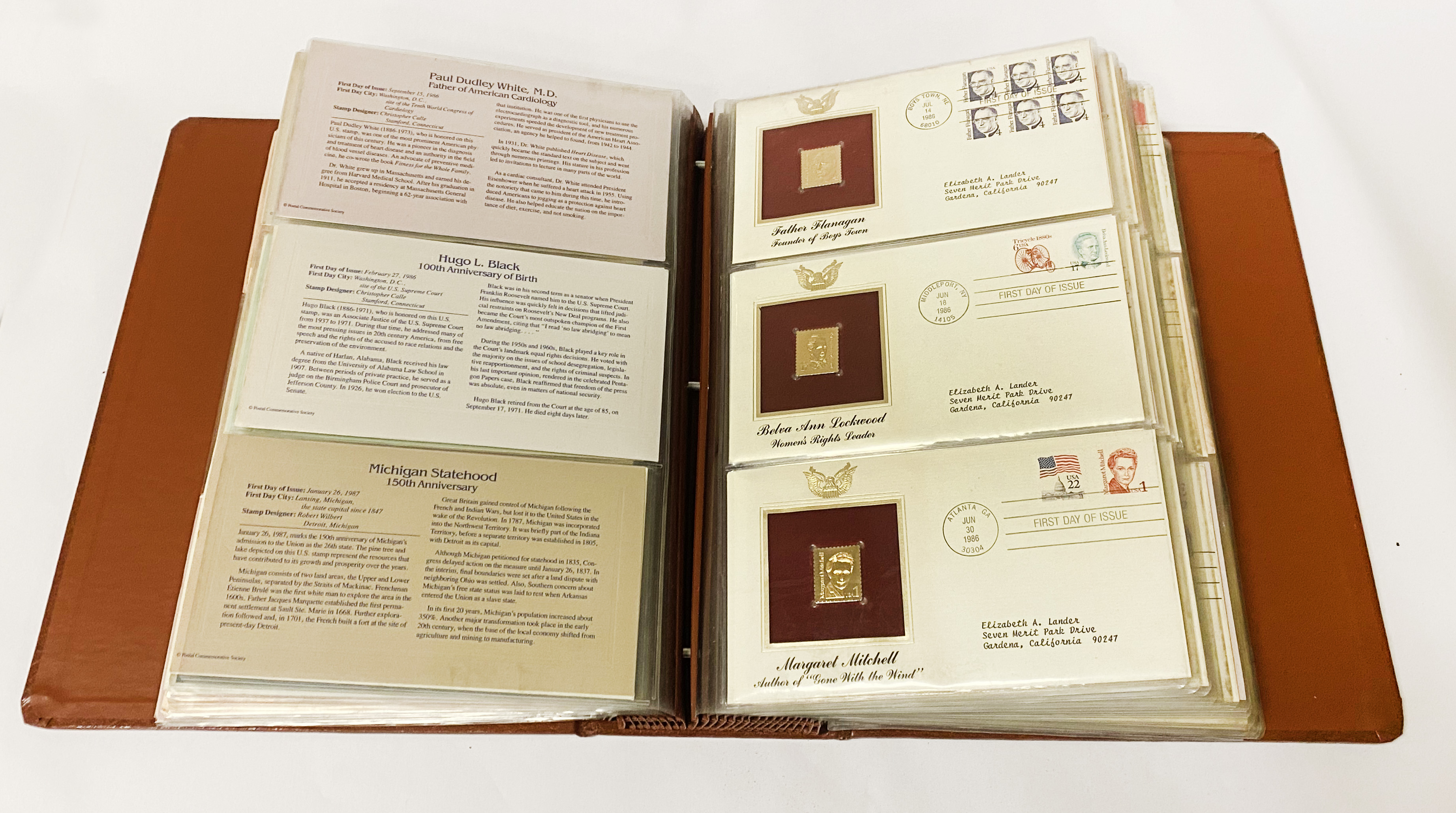 GOLDEN REPLICAS OF UNITED STATES STAMPS - PROOF REPLICAS ON 22CT GOLD PLATED - 42 ISSUES - Image 4 of 8