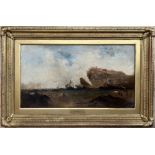 Circle of Joseph Mallord William Turner (1775-1851). Oil on canvas. “Shipwreck Off A Rocky Coast”