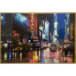 JORG DICKMANN FRAMED A LIMITED EDITION PHOTOGRAPH OF RAINY MANHATTAN NIGHT 144/500