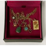 COLLECTION OF GOLD CHAINS WITH PENDANTS 26 GRAMS APPROX