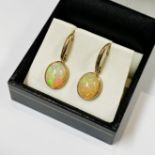 9CT GOLD LARGE OPAL EARRINGS