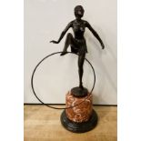 BRONZE DECO STYLE HOOP GIRL 47CMS (H) APPROX