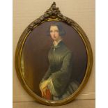 PORTRAIT OF A LADY SAID TO BE A FLORENCE NIGHTINGALE, SEATED ON PANEL BY JAMES CASSIE R.S.A