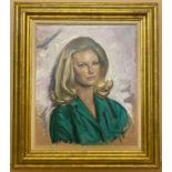 OIL ON CANVAS OF PORTRAIT OF A LADY BY DOUGLAS ANDERSON, FRAMED