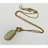 GOLD MOUNTED AUSTRALIAN OPAL PENDANT - CHAIN NOT GOLD