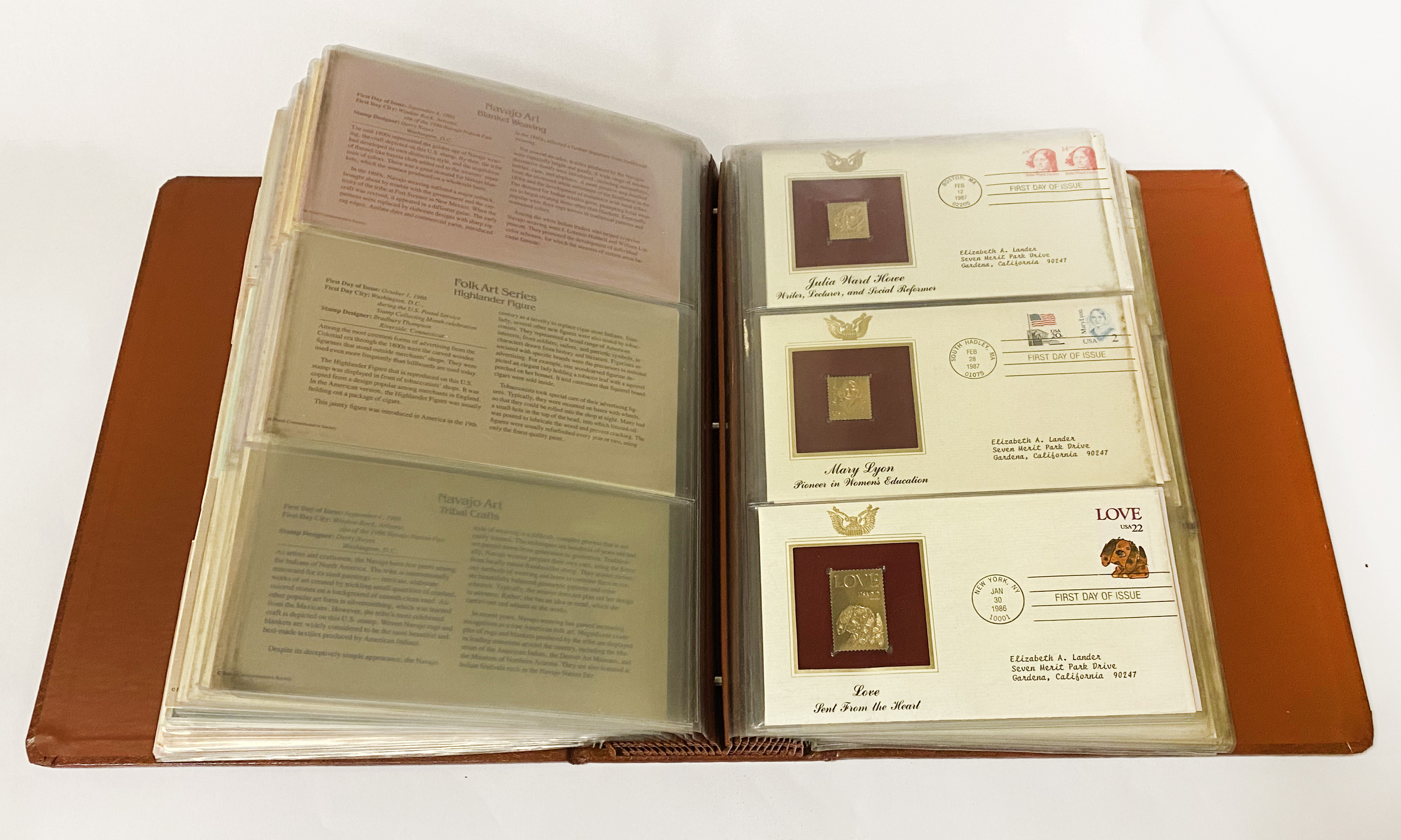 GOLDEN REPLICAS OF UNITED STATES STAMPS - PROOF REPLICAS ON 22CT GOLD PLATED - 42 ISSUES - Image 5 of 8