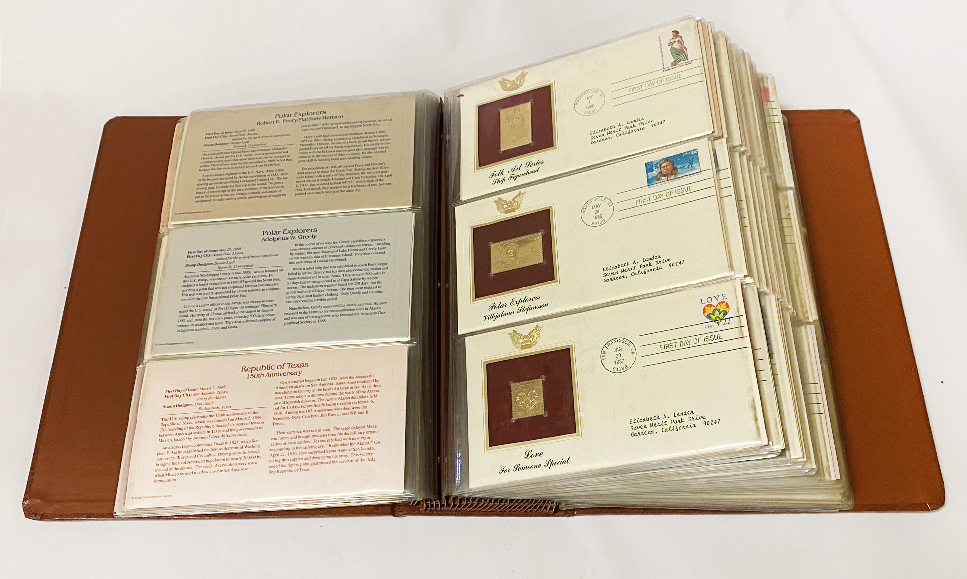 GOLDEN REPLICAS OF UNITED STATES STAMPS - PROOF REPLICAS ON 22CT GOLD PLATED - 42 ISSUES - Image 3 of 8