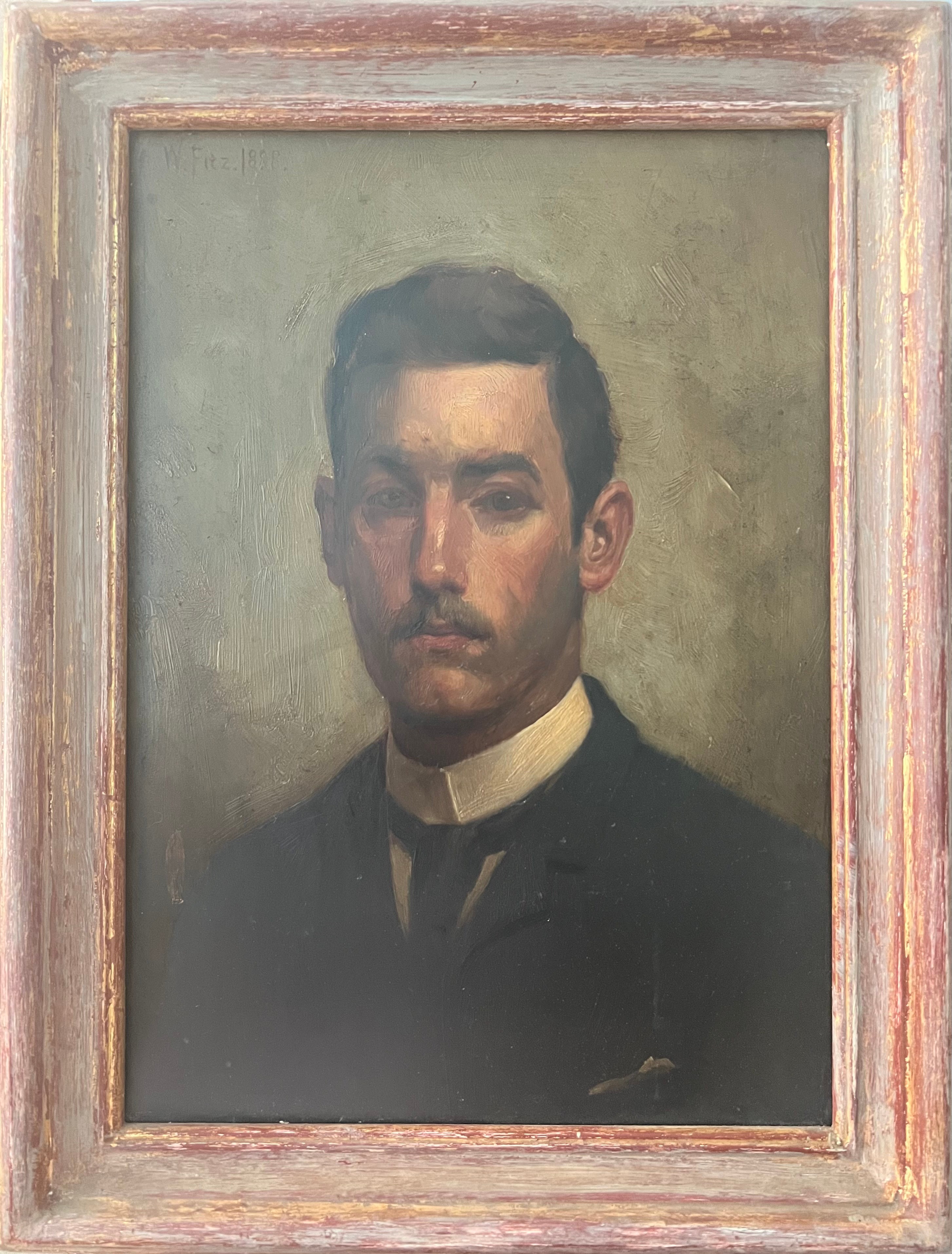 William Fitz (19th Century). British. Oil on panel. “Portrait Of A Distinguished Gentleman”. Signed