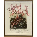 BASTARD BROTHERS SPORT AID 1986 BY DAVID BAILEY AND RALPH STEADMAN SIGNED PHOTOGRAPH, FRAMED 33/33