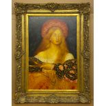 OIL ON CANVAS OF PORTRAIT OF A LADY, FRAMED