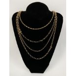 4 9CT GOLD NECKLACES 21.8 GRAMS APPROX