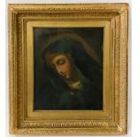 AFTER CARLO DOLCI - PORTRAIT OF THE YOUNG VIRGIN MARY - OIL ON CANVAS IN GILT FRAME - 26CMS X 21CMS