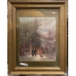 ''THE CAROL SINGERS'' DODGSON - SIGNED 46 X 37CMS INNER FRAME