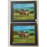 TWO SIGNED PRINTS OF EARLY MORNING GALLOPS