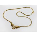 9CT GOLD NECKLACE SET WITH A SINGLE PEARL