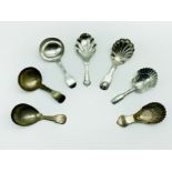 SELECTION OF VARIOUS HALLMARKED SILVER TEA CADDY SPOONS (7)