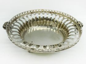LARGE AND HEAVY HALLMARKED SILVER FRUIT BOWL BY WILLIAM COMYNS LONDON 1908 IN ORIGINAL CONDITION