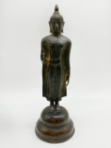 BRONZE STANDING SIAMESE BUDDHA IN STYLEE OF CHIENGSEN PERIOD (13TH CENTURY A.D.)