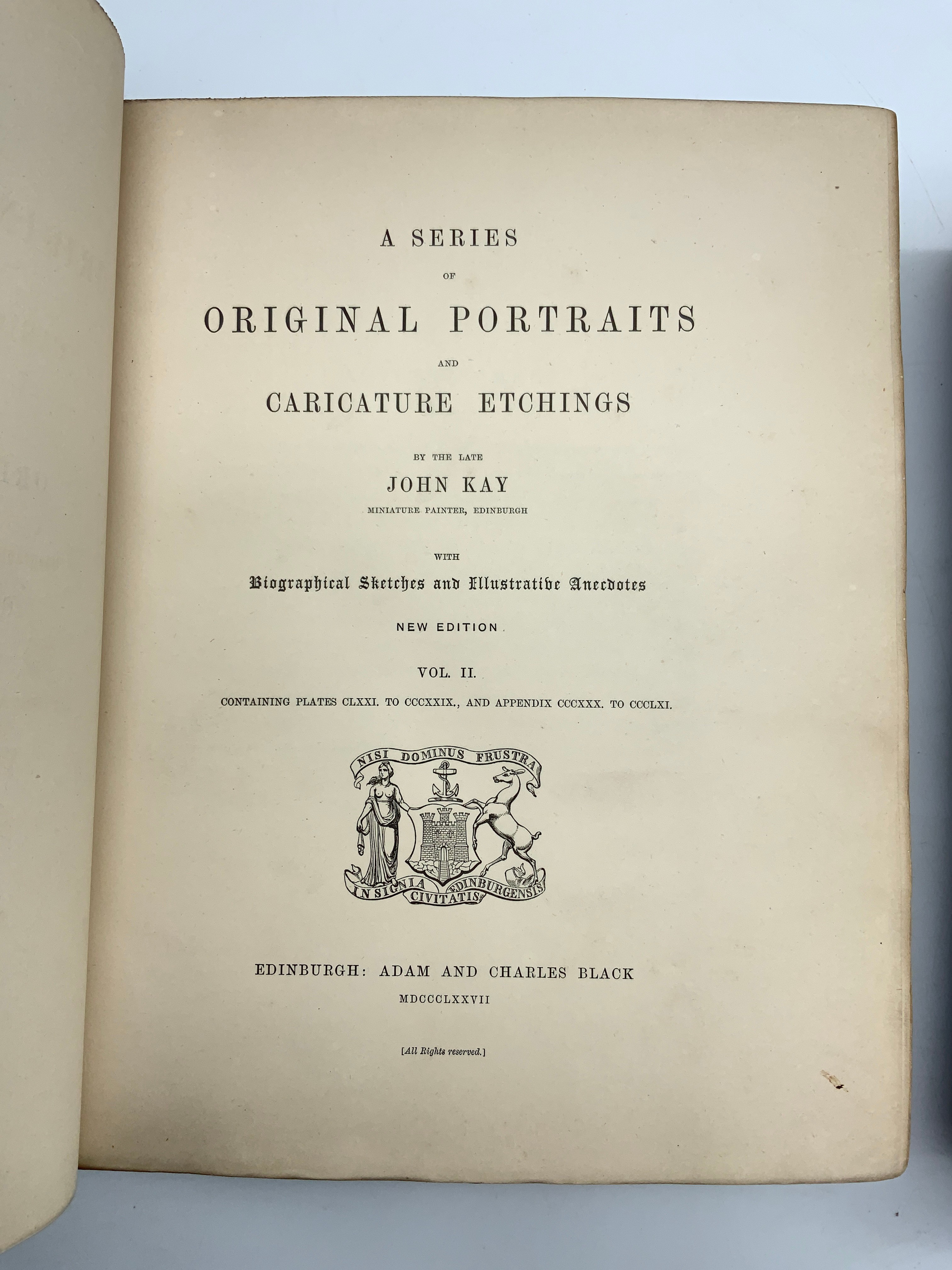 1877 A SERIES OF ORIGINAL PORTRAITS AND CARICATURE ETCHINGS BY THE LATE JOHN KAY MINIATURE PAINTER - Image 2 of 6