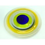 COLOURED GLASS ROUND PLATTER (KASTRUP HOLMEGAARD) C.1970