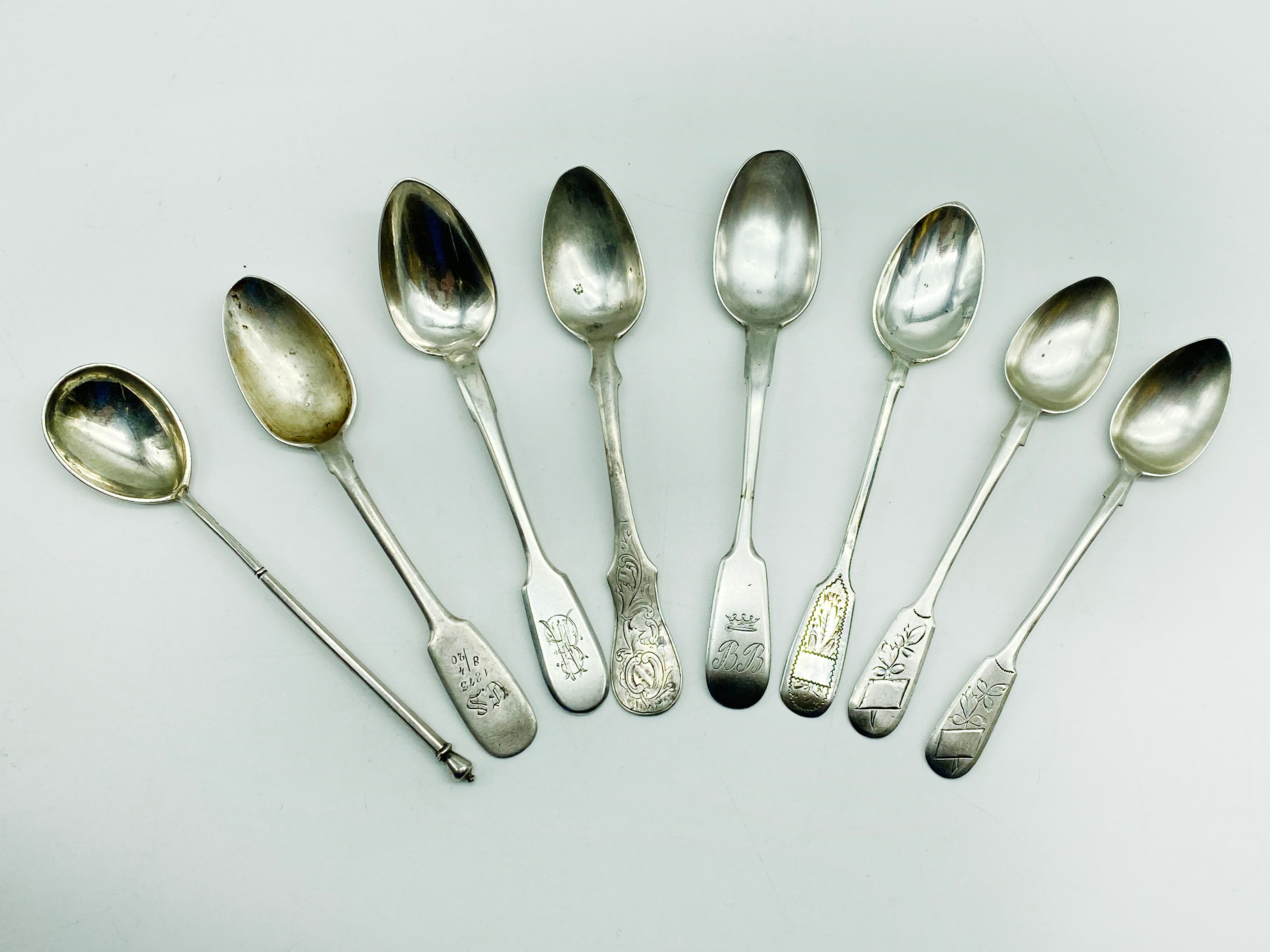 SELECTION OF VARIOUS IMPERIAL RUSSIA SILVER SPOONS