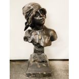 ART NOUVEAU STYLE BUST BY SAIDA 37CMS (H) X 20CM (W) APPROX