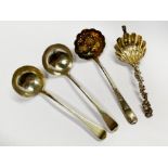 FOUR SIFTER SPOONS