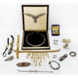 VARIOUS COSTUME JEWELLERY INCLUDING SILVER