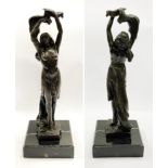 ART DECO DANCER ON MARBLE PLINTH